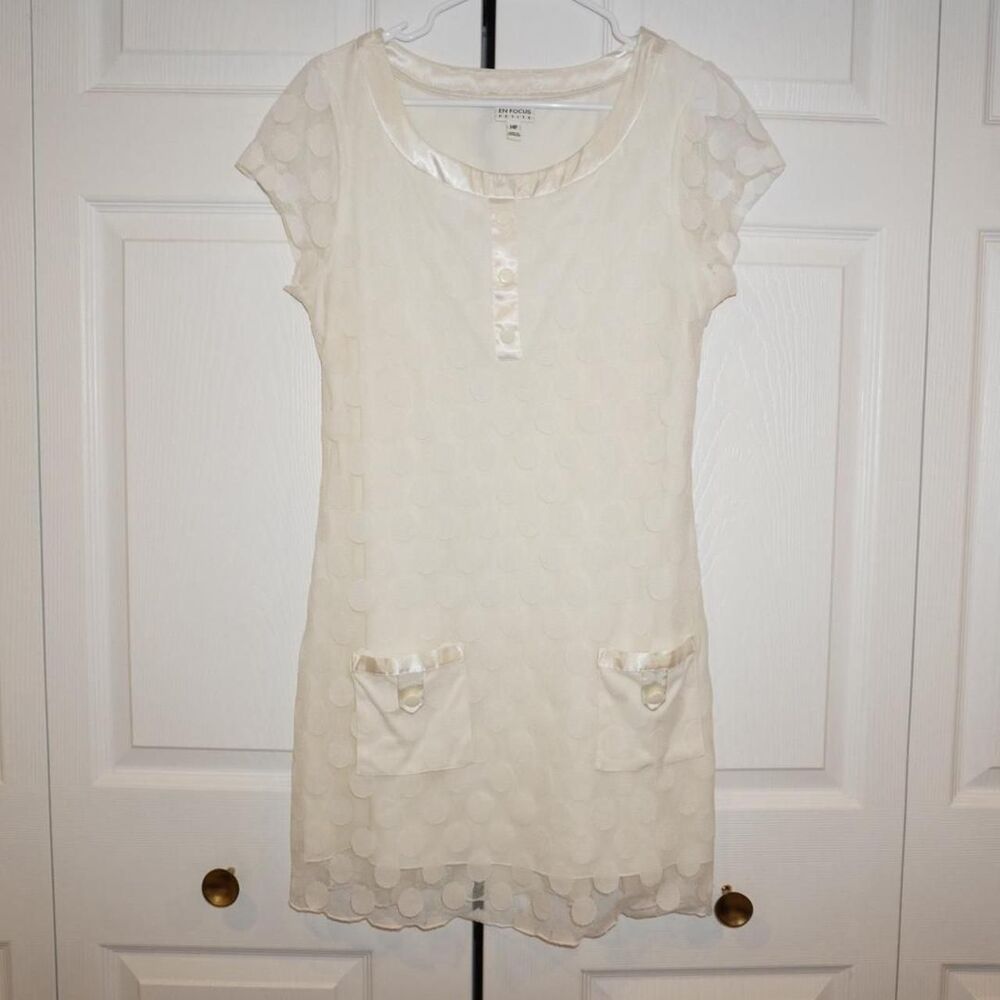 Enfocus-studio Women's Cream and White Dress